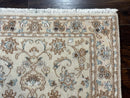 Small Persian Tabriz Rug 2.6 x 3.8, Vintage, Wool and Silk Highlights, Fine 225 KPSI