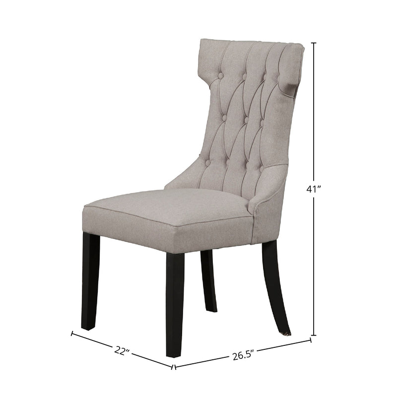 Manchester Upholstered Side Chairs, Light Grey/Black