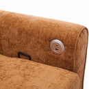 2-in-1 Sofa 82' Three-seater Sofa with Sofa Bed and Reversible Recliner, Orange Chenille