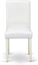 Parson Dining Chairs White Faux Leather Upholstered Pair