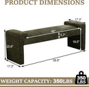 Green Upholstered End Of Bed Bench Curved Wood Frame