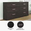 Six Drawer Dresser With Black Matte Engineered Wood