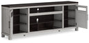 Darborn - XL TV Stand With Fireplace Option - Gray / Brown