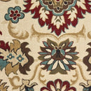 5' X 7' Ivory And Red Floral Vines Area Rug
