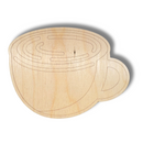 Unfinished Wood Etched Coffee Cup Shape | Paint By Line Crafts | up to 30" DIY