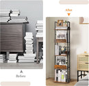 Black 5-Shelf 360 Degree Rotating Corner Bookshelf Tower