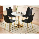 1+4,5pieces dining set, Table metal leg Mid-century Dining Table for 4-6 people With Mdf Table Top, Pedestal Dining Table, End Table Leisure Coffee Table