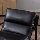 Black PU Leather MidCentury Upholstered Leisure Armchair