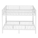 Metal Queen over Queen Bunk Bed for Teens and Adults,Space-Saving/Noise Reduced/No Box Spring Needed,White