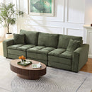 4 Seats,Oversized Sectional Sofa,L Shaped Corner Couch with Detachable Seat & Back Cushion, Corduroy Upholstery Convertible Sleeper Sofa&Couch for Living Room