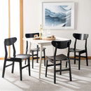 Retro Black Wood Dining Chair Set Of 2 For Home Dining