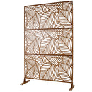 Outdoor & Indoor Privacy Screen Metal Privacy Screen 76' H×48' W, Freestanding Decorative Privacy Screen for Deck Balcony Patio, Privacy Fence Panels for Outside Lawn Garden PS111 BROWN