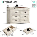 Beige Solid Wood Dresser Featuring Ample Compartments