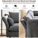 Modular Sectional Sofa,  L Shaped Couch Set for Living Room, 4-Seater Comfy Cloud Couches with Movable Ottoman Dark Grey