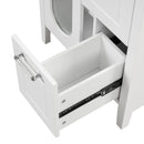 24' Bathroom Vanity with Sink, Bathroom Vanity Cabinet with Two Drawers and Door, Adjustable Shelf, Solid Wood and MDF, White (Old Sku:WF309411AAK)