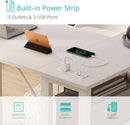 White 47 Inch L Shaped Corner Desk With Reversible Storage