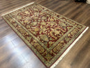 Indo Persian Mahal Rug 4x6, Floral Allover Pattern, Maroon
