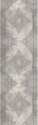 4' X 6' Gray Distressed Medallion Area Rug