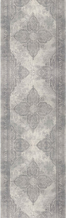 4' X 6' Gray Distressed Medallion Area Rug