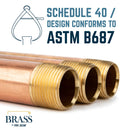 1/2 in. x 2 in. Red Brass Pipe