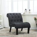 Button Tufted Slipper Chair For Compact Living Room Decor