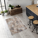 7' X 10' Beige And Ivory Abstract Area Rug