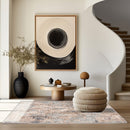 7' X 10' Beige And Ivory Abstract Area Rug