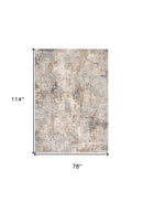 7' X 10' Beige And Ivory Abstract Area Rug