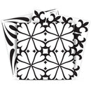 4" X 4" Black And White Mash Peel And Stick Removable Tiles