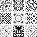 4" X 4" Black And White Mash Peel And Stick Removable Tiles