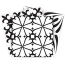 4" X 4" Black And White Mash Peel And Stick Removable Tiles