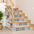 4" X 4" Black And White Mash Peel And Stick Removable Tiles