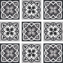 4" X 4" Black White And Gray Baz Peel And Stick Removable Tiles