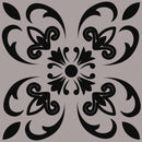 4" X 4" Light Grey And Cream Orchid Peel And Stick Removable Tiles