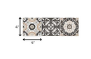 4" X 4" Charcoal And White Mosaic Peel And Stick Removable Tiles