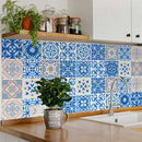 5" X 5" Dark And Light Blue Mosaic Peel And Stick Removable Tiles