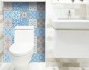 4" X 4" Ocean Blue Mosaic Peel And Stick Removable Tiles