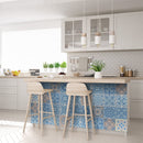 7" X 7" Ocean Blue Mosaic Peel And Stick Removable Tiles