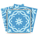 7" X 7" Ocean Blue Mosaic Peel And Stick Removable Tiles