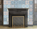 4" X 4" Baby Blue And Peach Mosaic Peel And Stick Removable Tiles