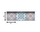 4" X 4" Baby Blue And Peach Mosaic Peel And Stick Removable Tiles