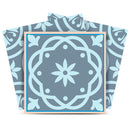 6" X 6" Baby Blue And Peach Mosaic Peel And Stick Removable Tiles