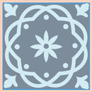 6" X 6" Baby Blue And Peach Mosaic Peel And Stick Removable Tiles