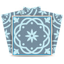 6" X 6" Baby Blue And Peach Mosaic Peel And Stick Removable Tiles