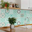 4" X 4" Aquamarine Mosaic Peel And Stick Removable Tiles