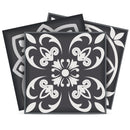 6" X 6" Shades Of Black Mosaic Peel And Stick Removable Tiles