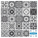 6" X 6" Shades Of Black Mosaic Peel And Stick Removable Tiles