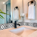 6" X 6" Shades Of Black Mosaic Peel And Stick Removable Tiles