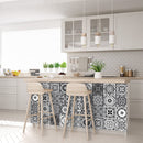 6" X 6" Shades Of Black Mosaic Peel And Stick Removable Tiles