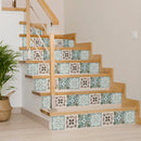 4" X 4" Vintage Sage Mosaic Peel And Stick Removable Tiles